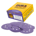 Premium 5" Purple Film Ceramic Sanding Discs, 8-Hole Pattern, 50 Disc Variety Pack, Grits 60, 80, 120, 180, 220, 320