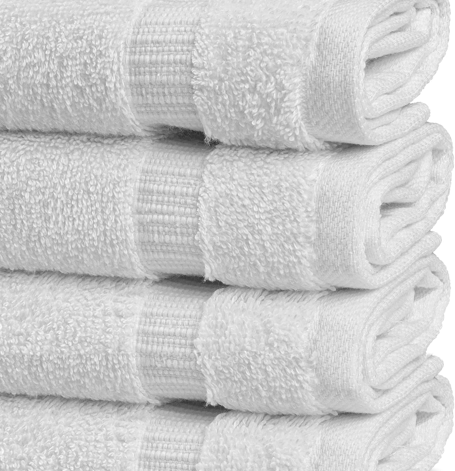 Hotel & Spa Quality 100% Cotton Premium Turkish Towels | Soft & Absorbent (12-Piece Washcloths, White)