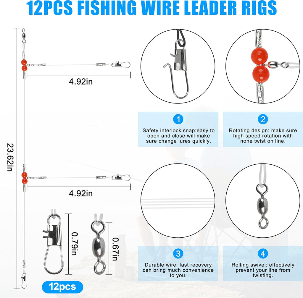 Saltwater Surf Fishing Tackle Kit - Saltwater Surf Fishing Rigs Bottom Rigs Include Fishing Leader Rigs Pyramid