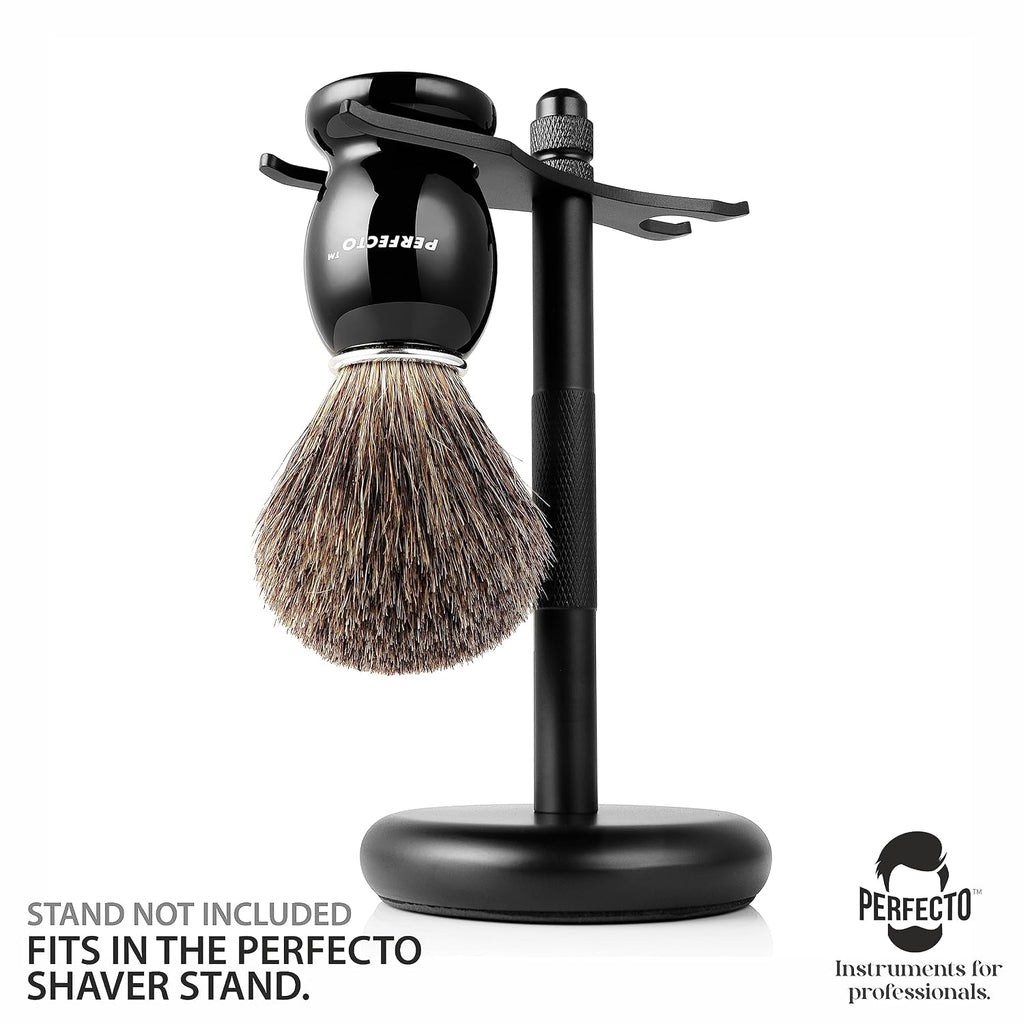 100% Pure Badger Shaving Brush-Black Handle- Engineered for The Best Shave of Your Life. for, Safety Razor, Double