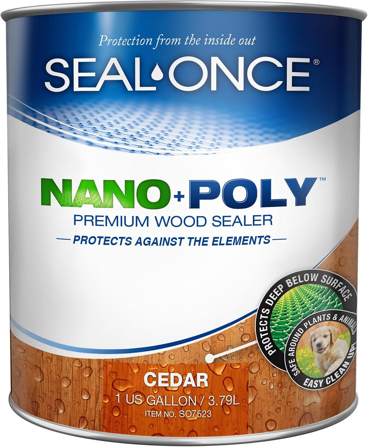 SEAL-ONCE Nano+Poly Wood Sealer and Waterproofer, Cedar, 1 Gallon