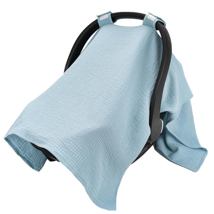 100% Muslin Cotton Car Seat Cover Baby, Universal Carseat Covers, Breathable Baby Car Seat Canopy for Boys Girls