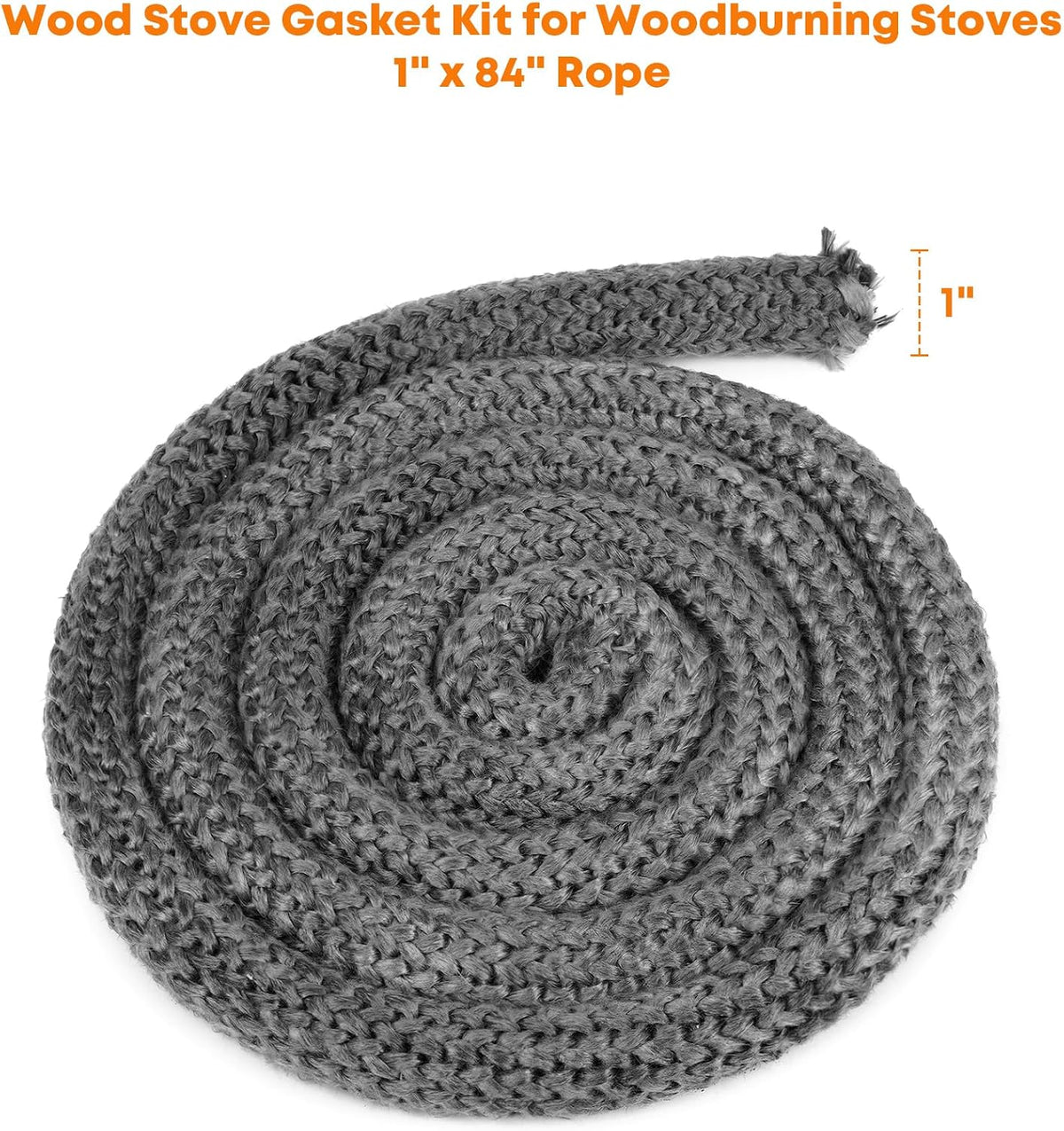 Stanbroil 1" x 84" Wood Stove Gasket Kit with High-Temperature Cement