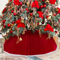Christmas Tree Collar Red Velvet Christmas Tree Ring Foldable Xmas Trees Skirt for Artificial Trees Base Stand Cover