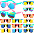 Kids Sunglasses Bulk Party Favors, 12Pack Valentines Day Gifts UV 400 Protection Neon Sunglasses for Boys and Girls