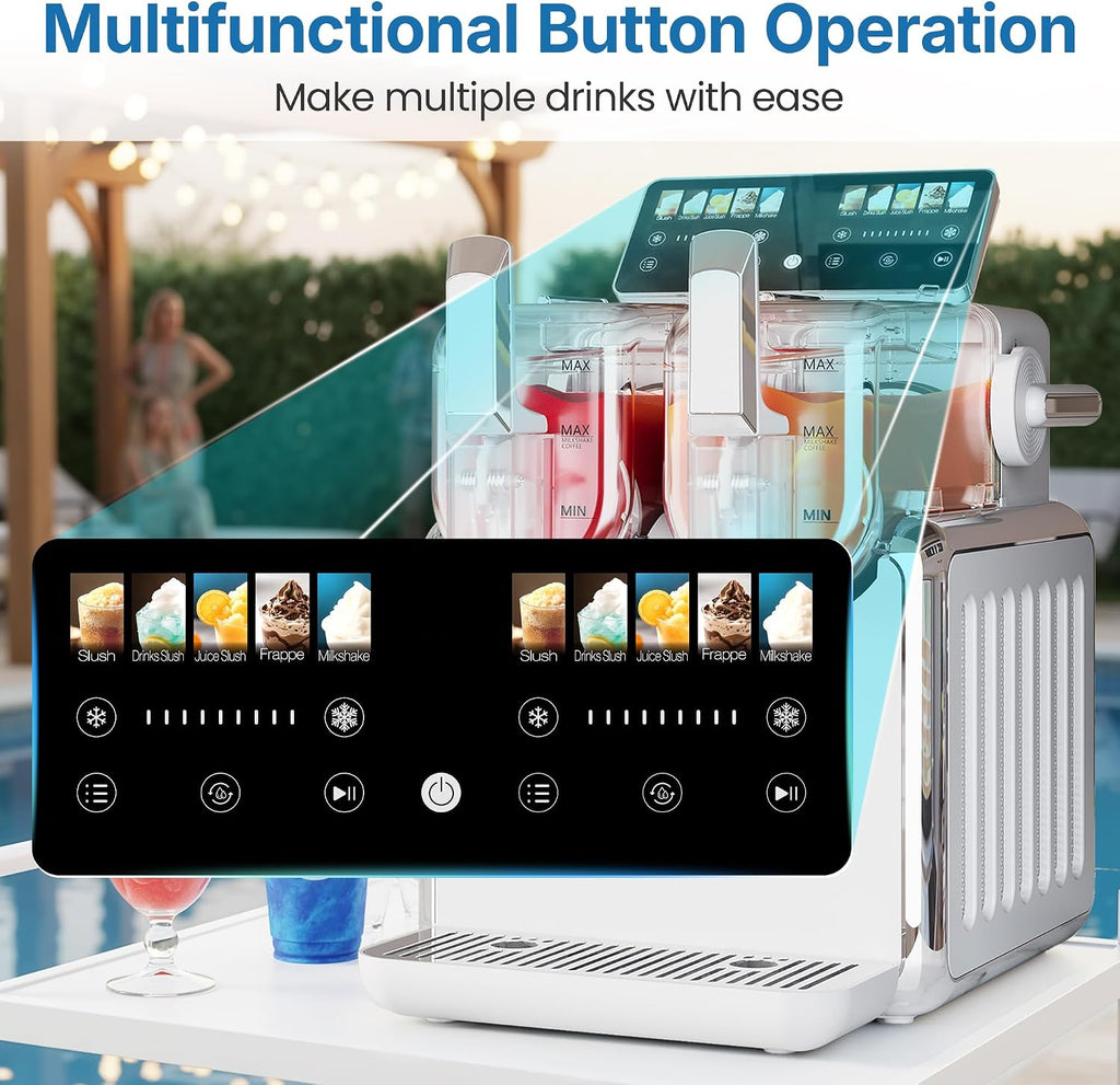 169oz Dual-Tank Slush Machine, Rapid Chill, Self-Clean, 5 Modes, ETL