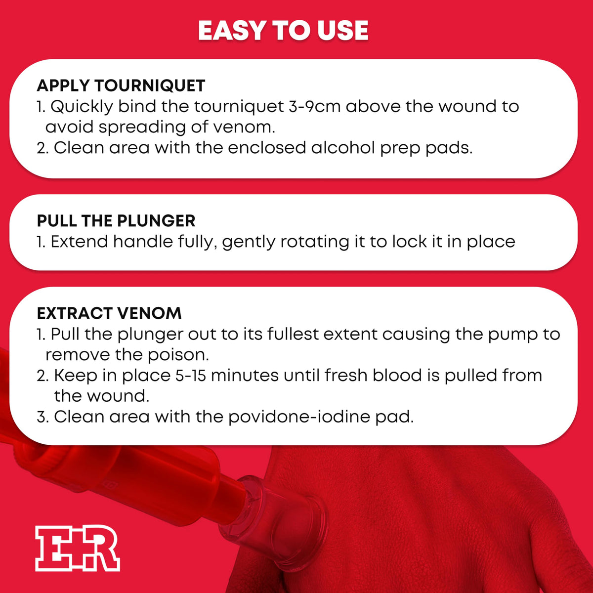 Snake Bite Venom Extractor Kit Latex Free