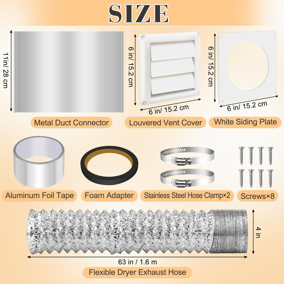 Coldairsoap 4 Inch Dryer Vent Kit Through Wall