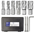 6pcs Annular Cutter Set 1" Cutting Depth 1/2" to 1-1/16" Mag Drill Bits