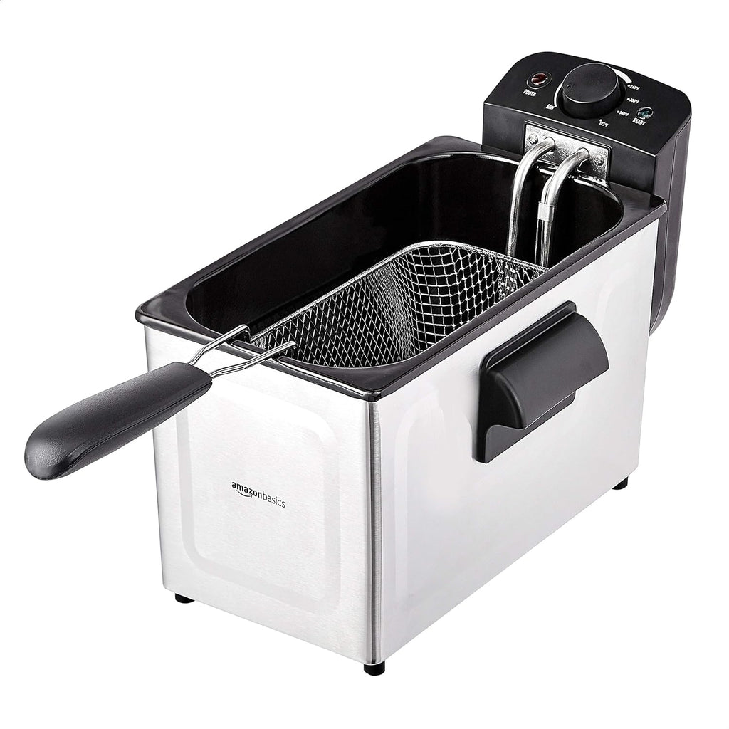 3.2-Qt (3.0L) Electric Deep Fryer with Adjustable Temperature Control, Easy Draining Basket, Viewing Window