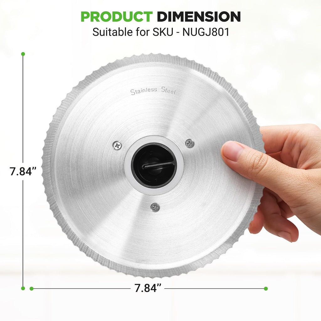 Stainless Steel Meat Slicer Blade | Electric Home Meat Slicer Blade Replacement for NUGJ801 | Precision-Cut Serrated