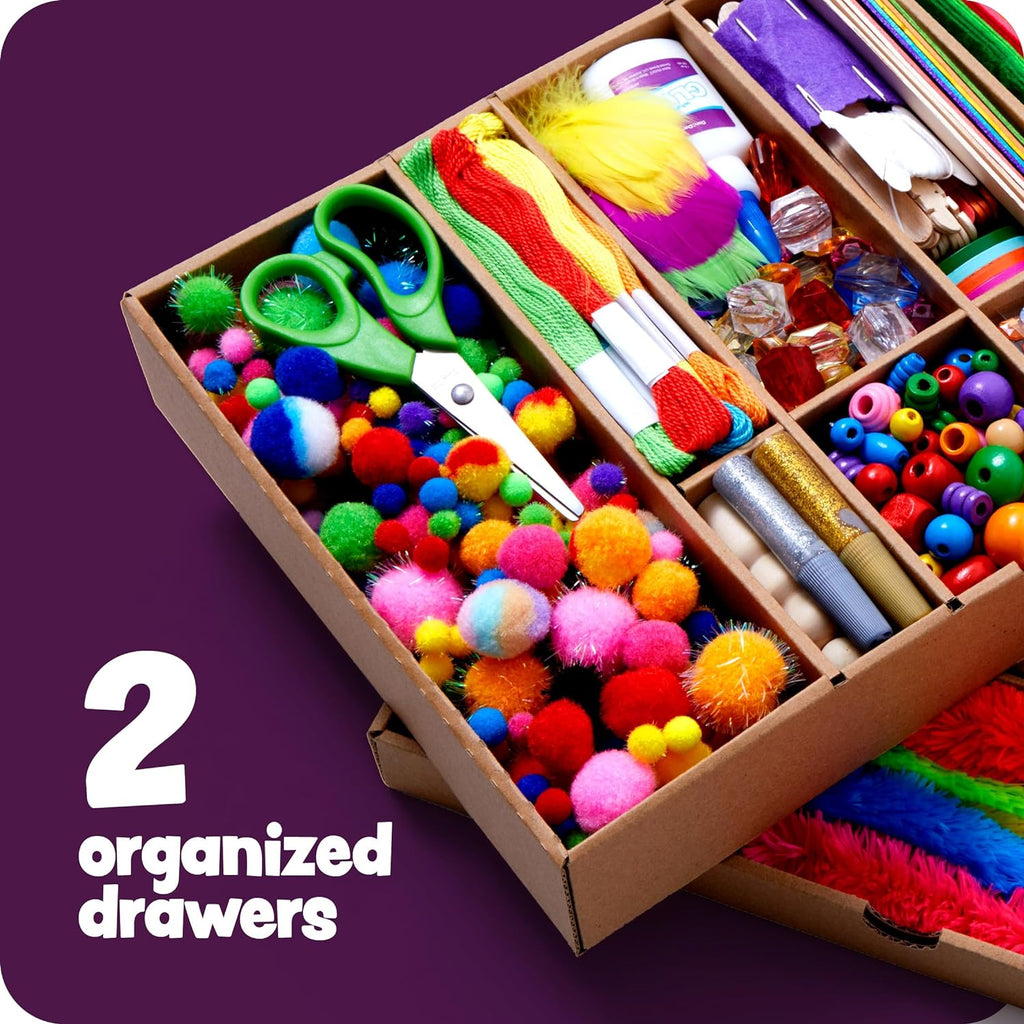 Arts and Crafts Vault - Craft Supplies Kit in a Box - Birthday Gift for Kids Ages 4 5 6 7 8 9 10 11 & 12 Year Old