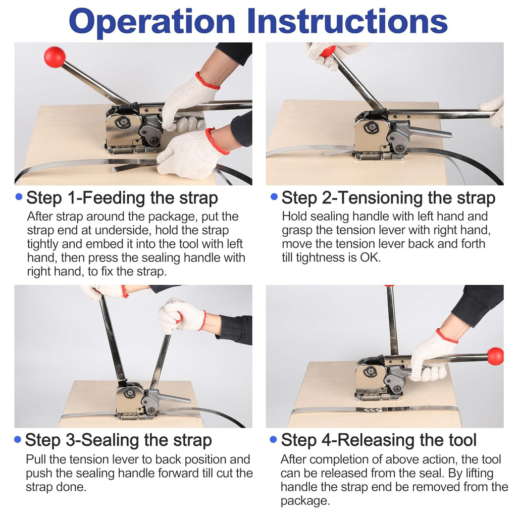 UpJiaFlarish Steel Banding Tool, Metal Strapping Tool, Banding Machine