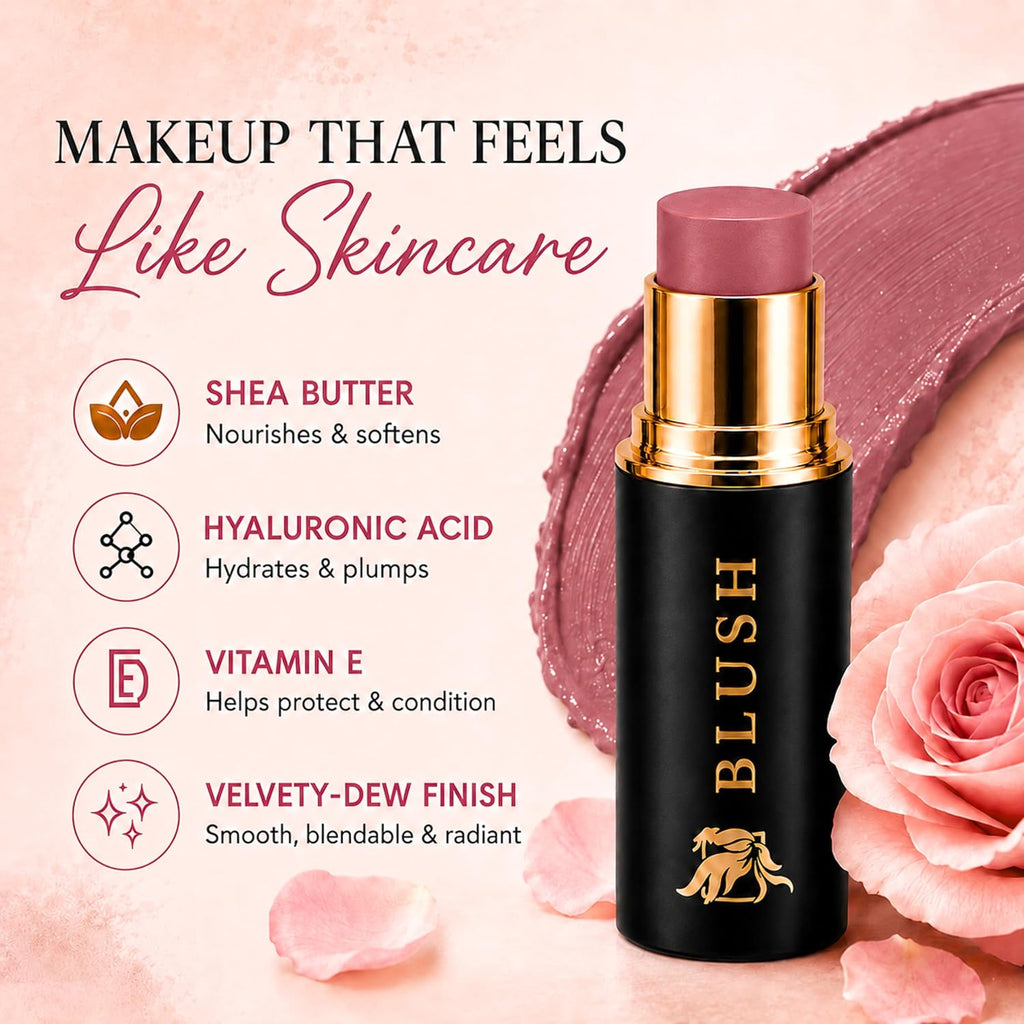 Cream Blush Stick, Buildable Dewy Flush, Wild Rose