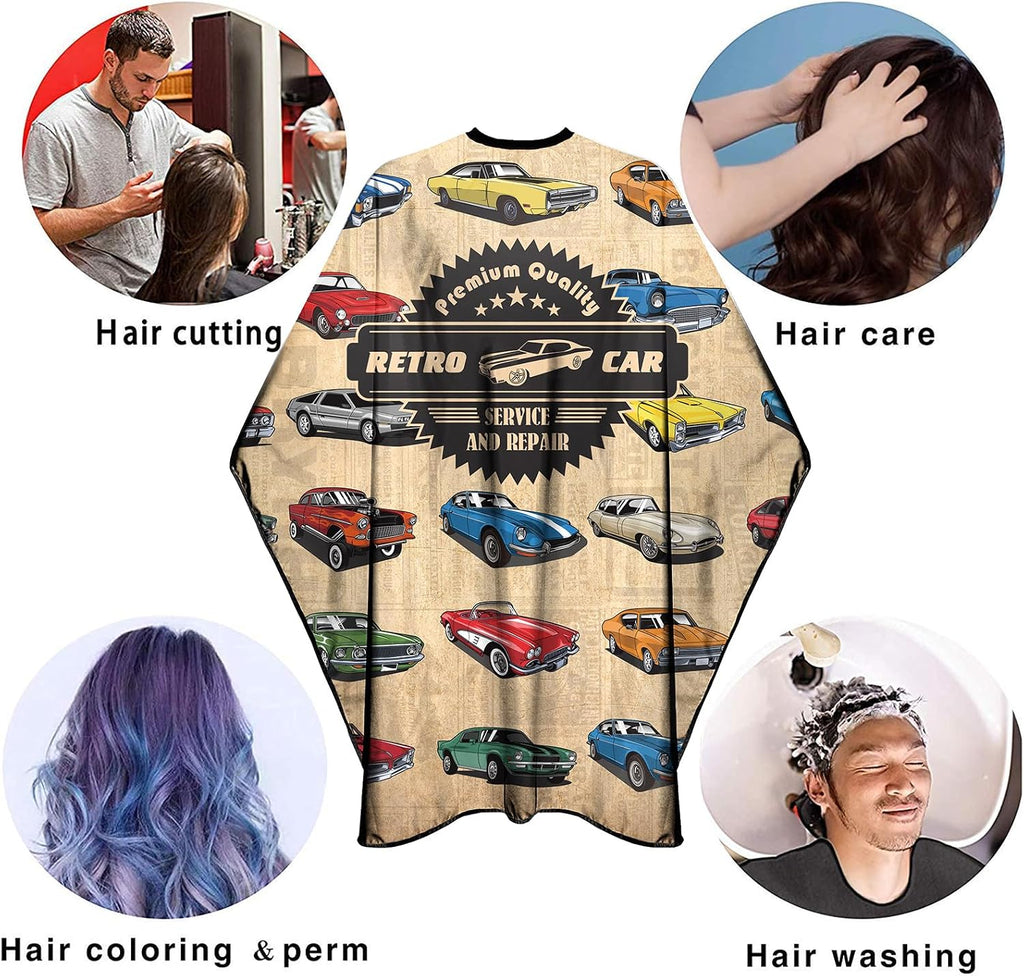 Barber Cape for Men Professional Hair Cutting Salon Cape with Snaps Waterproof Hairdressing Styling Cape Gown Apron