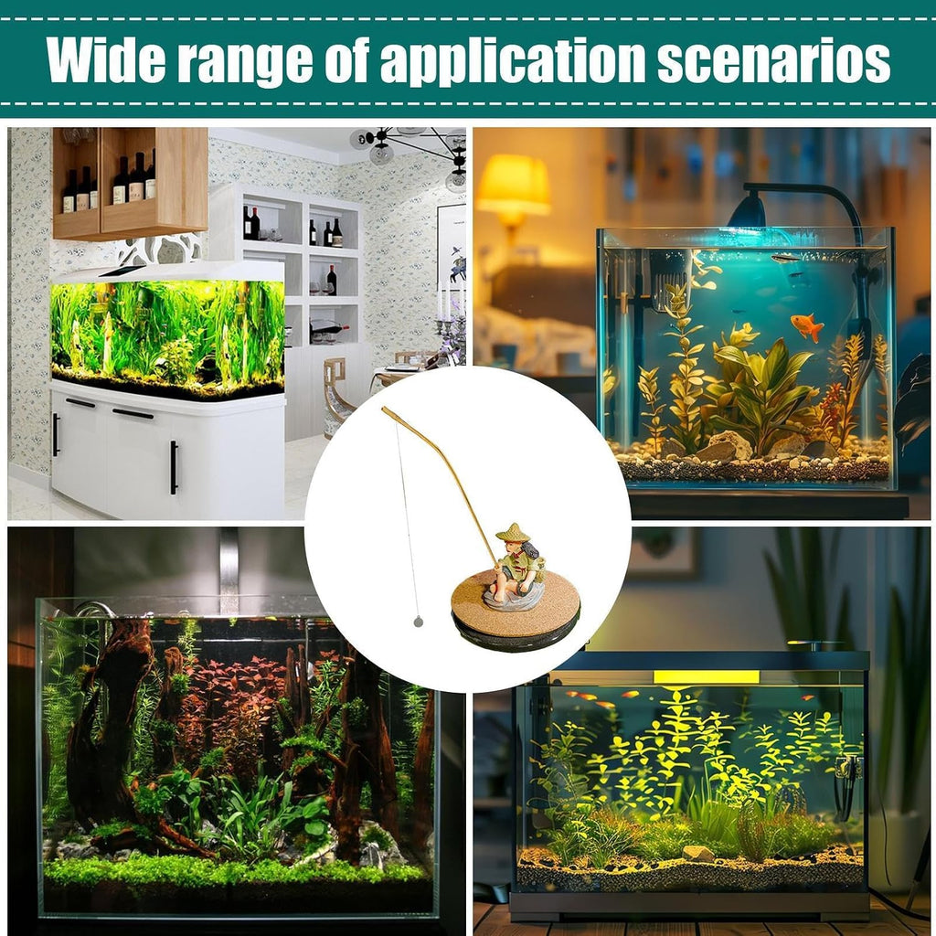 Floating Fish Tank Decor – Small Decorative Fisherman Figurines with Interactive Features, Aquarium Accessories, Pet