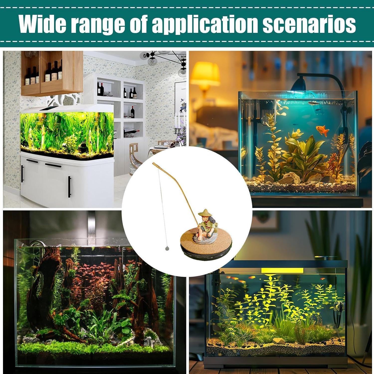 Floating Fish Tank Decor – Small Decorative Fisherman Figurines with Interactive Features, Aquarium Accessories, Pet