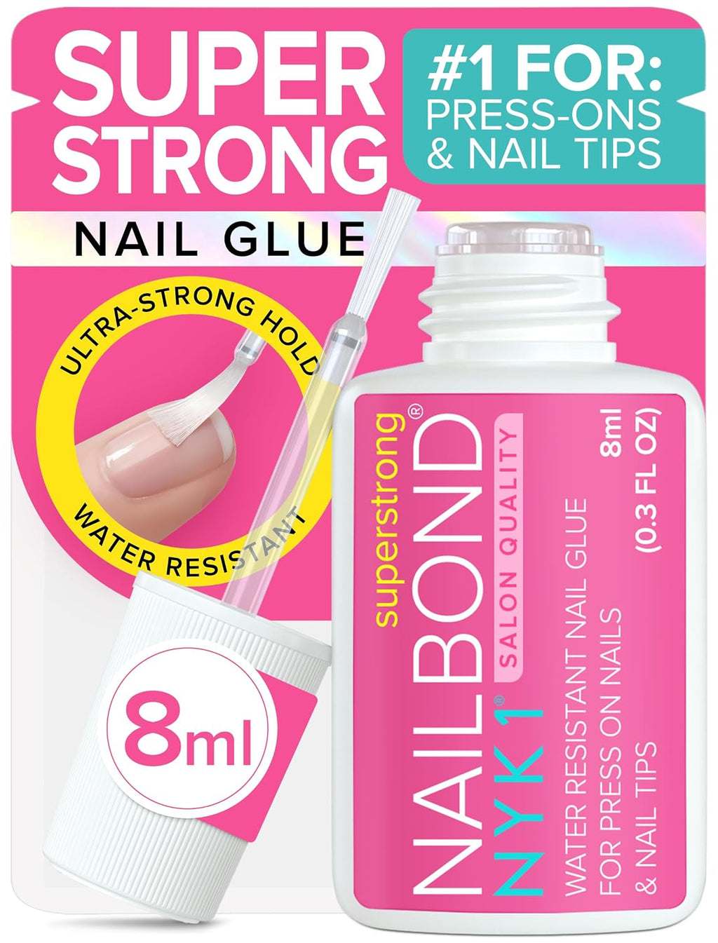 Super Strong Nail Glue for Press On Nails, Nail Tips & Acrylics | 8ml