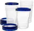 Food Storage Freezer Deli Containers Clear bottom [32 oz 6 Pack]