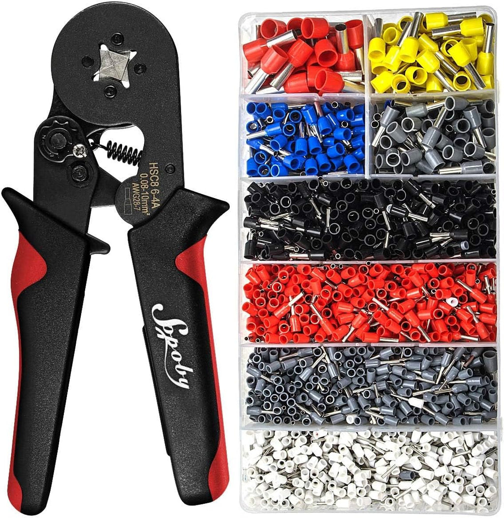 Ferrule Crimping Tool Kit, Ferrule Crimper Plier with 1800PCS Wire Ferrules