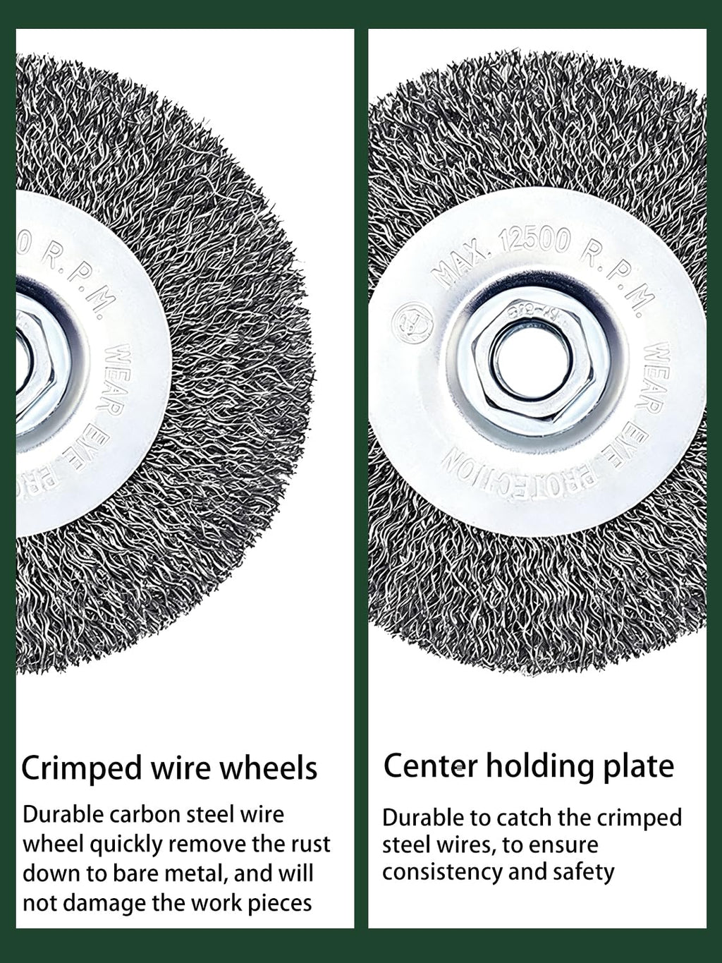 Wire Wheel Brush 4in for 4-1/2" Angle Grinder Rust Removal-2pcs