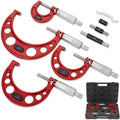 Premium Outside Micrometer Set 0-4" / 0.0001", Red