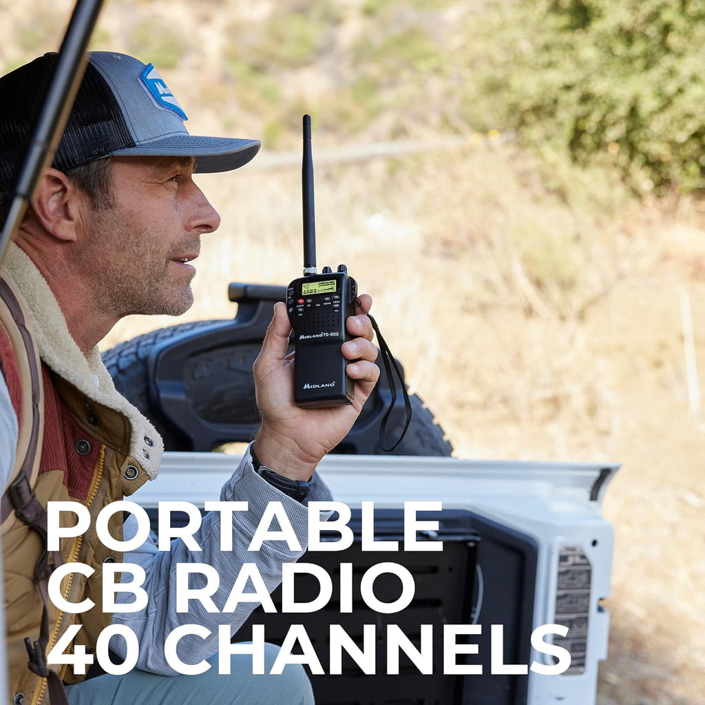 75-822 Handheld CB Radio & Mobile CB Radio – Walkie Talkie with 40 Channels, NOAA Weather Alerts, Long Range