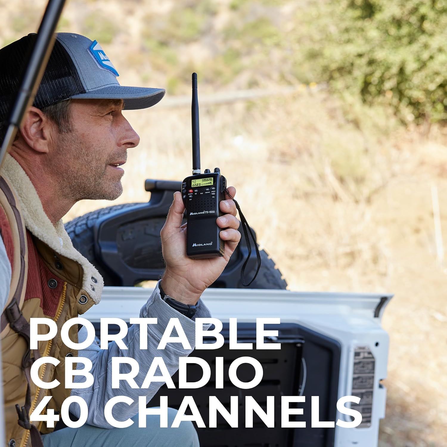 75-822 Handheld CB Radio & Mobile CB Radio – Walkie Talkie with 40 Channels, NOAA Weather Alerts, Long Range