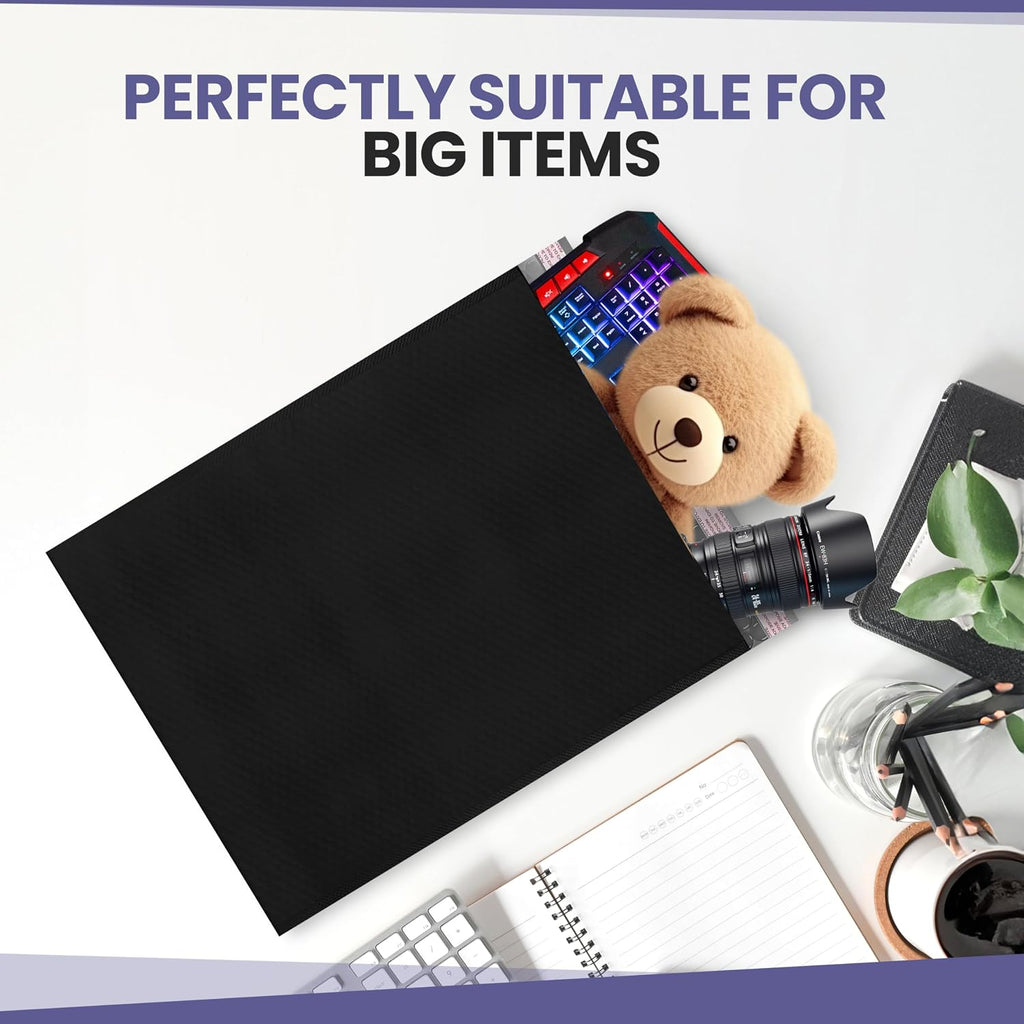 Black Bubble Mailers 14.25x20, Self Seal Poly Padded Envelopes #7, 15 Pack