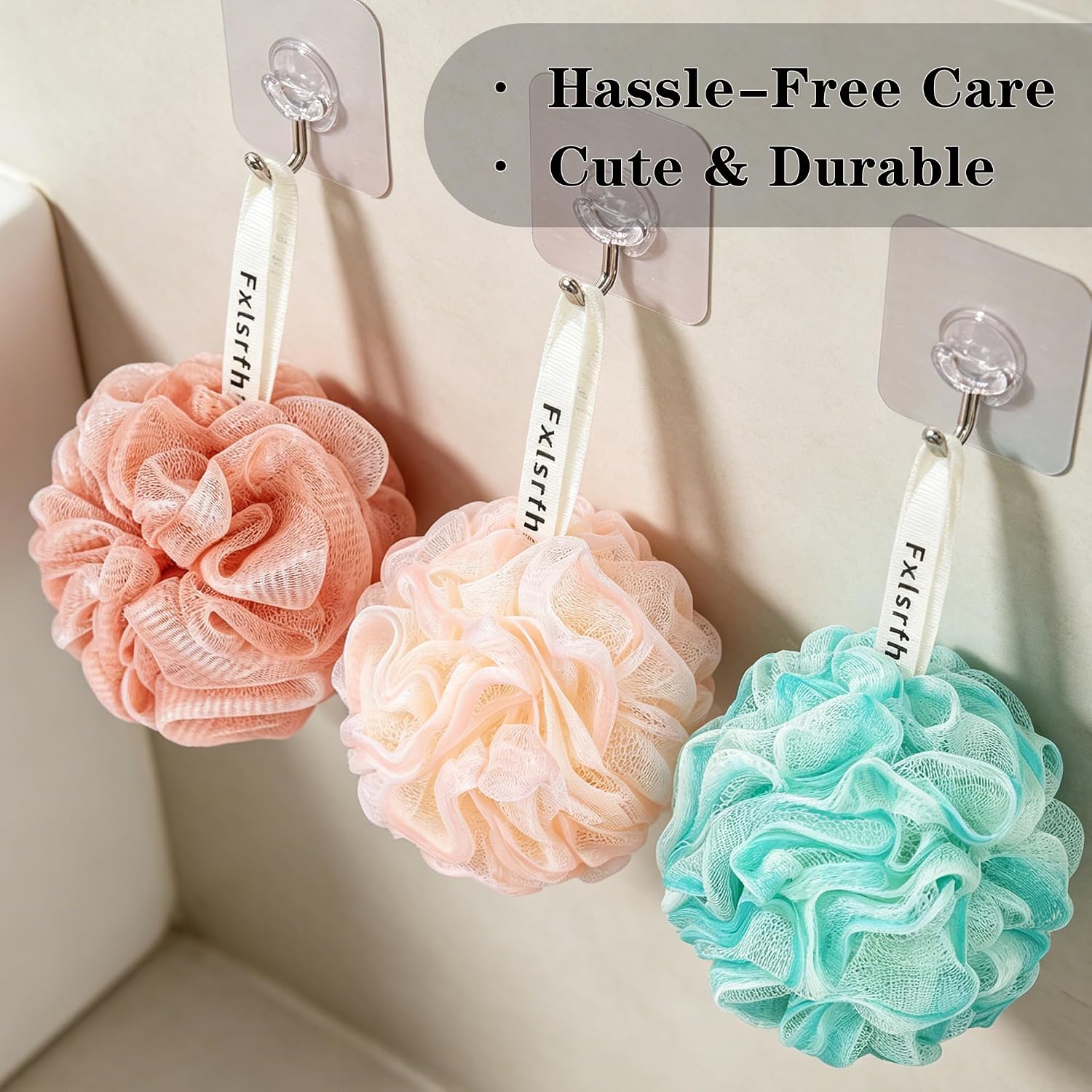 Bath Loofah Sponge 70 Grams Large Size, Black Soft Mesh Long-Lasting Shower Loofah for Rich Lather, 5 Pack Shower