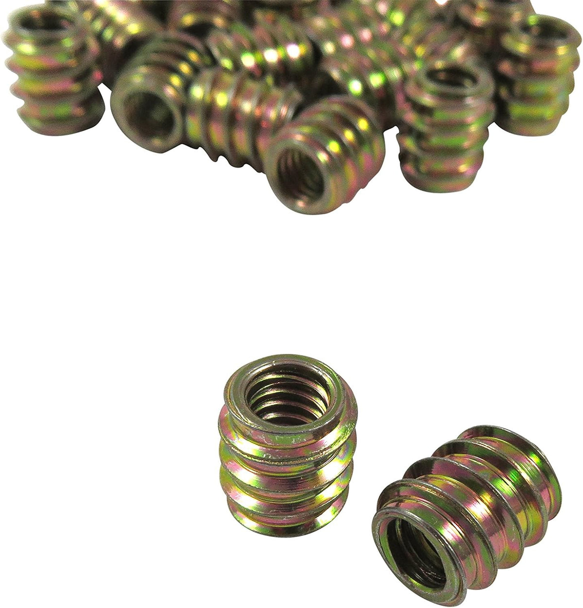 Taytools 468617 25 Pack 10-24 Threaded Inserts, Allow Steel, Zinc Plated, Length 15/32 Inches