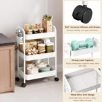 Heavy-Duty Rolling Cart 3 Tier Metal Utility Storage Cart