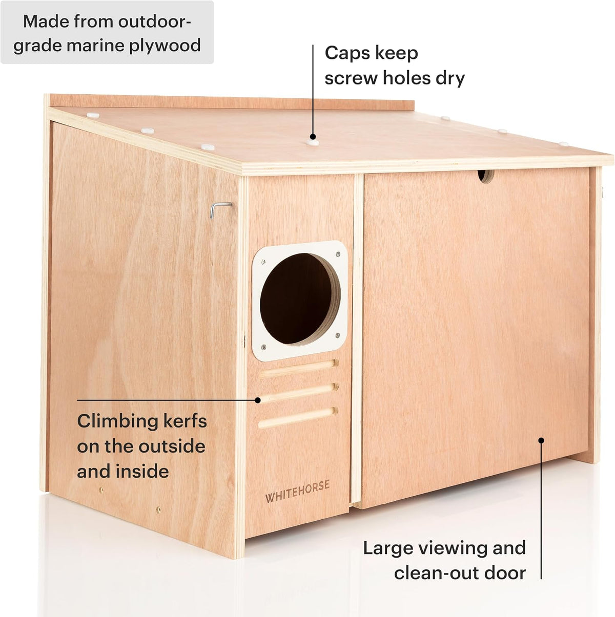 Large Barn Owl House - Premium and Weatherproof Design - 24" x 14" x 18" - A Nesting Box for Barn Owls - with a Large