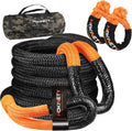 Kinetic Recovery Tow Rope: 1.26" x 30ft Snatch Strap with Soft Shackles Heavy Duty Offroad Towing Straps Kit for
