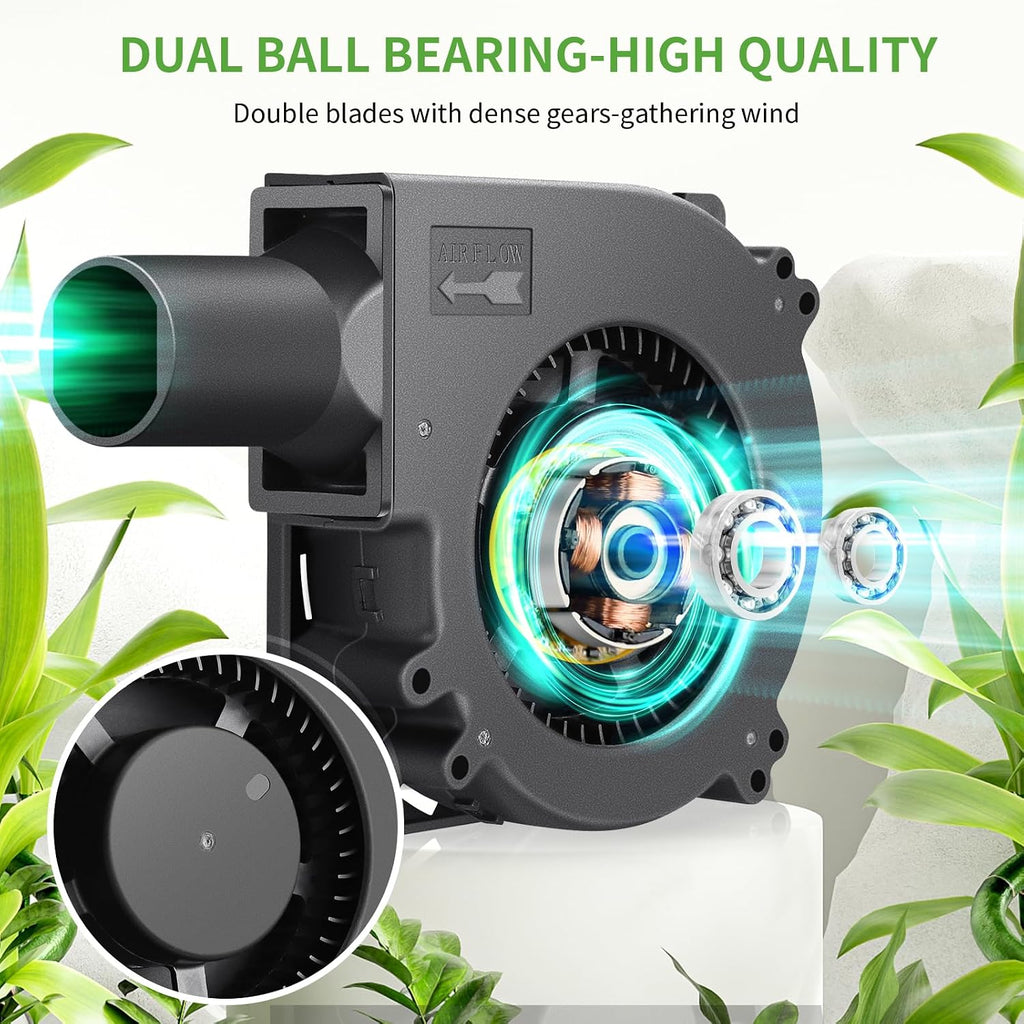 120mm Squirrel Cage 12V Electric Blower Fan with Speed Controller