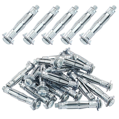 20 Pcs M6 x 52mm Bolt, Hollow Drive Wall Anchor Screw