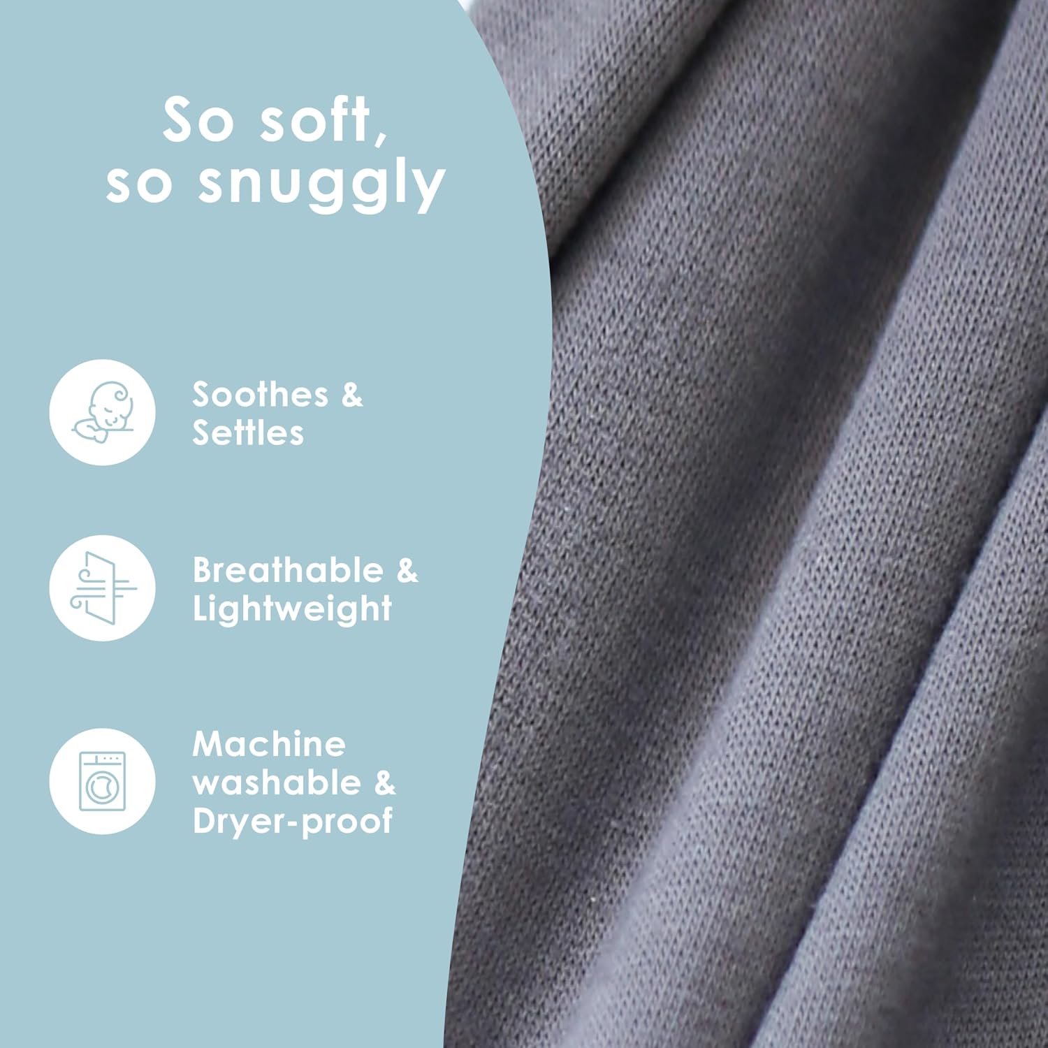 Baby Carrier 7-35 lbs - Stretchy Baby Wrap Infant Sling Dark Gray