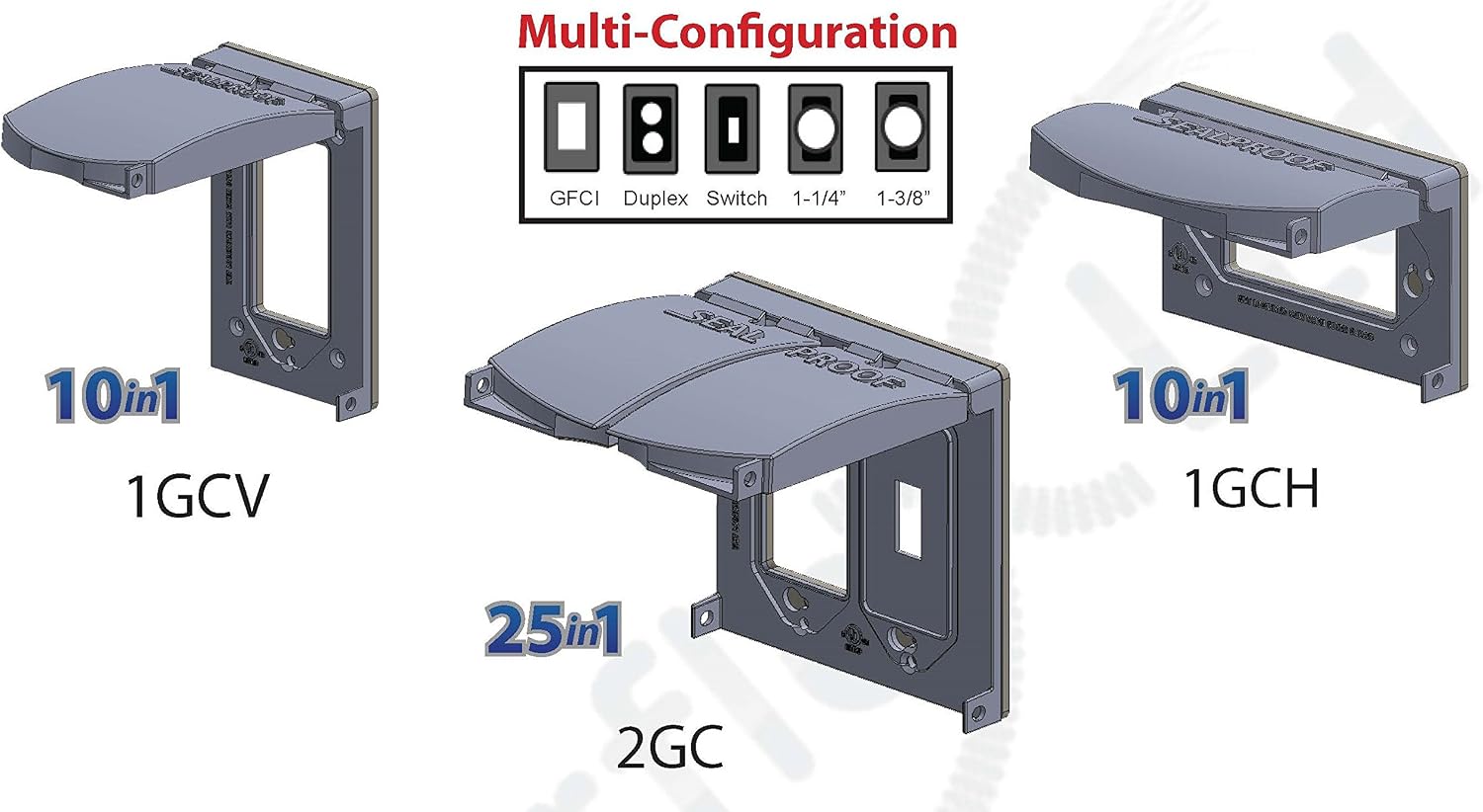 1-Gang Vertical Weatherproof Outdoor Metal Flat Outlet Cover, Single Gang Electrical Power Receptacle Protector, UL