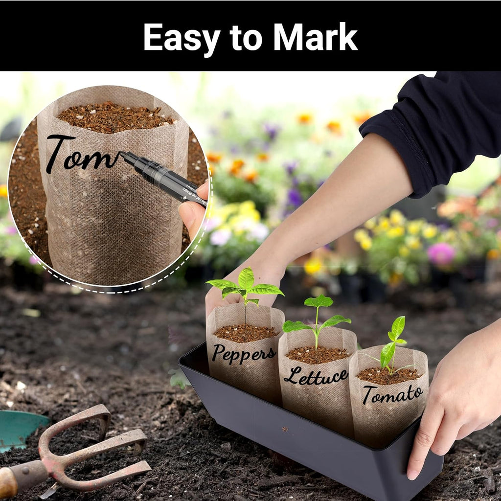 Fabric Plant Grow Bags - 200pcs Seed Starter Planting Bags Seedling Pots 5.5x6.3 inches, Nursery Pots for Plants