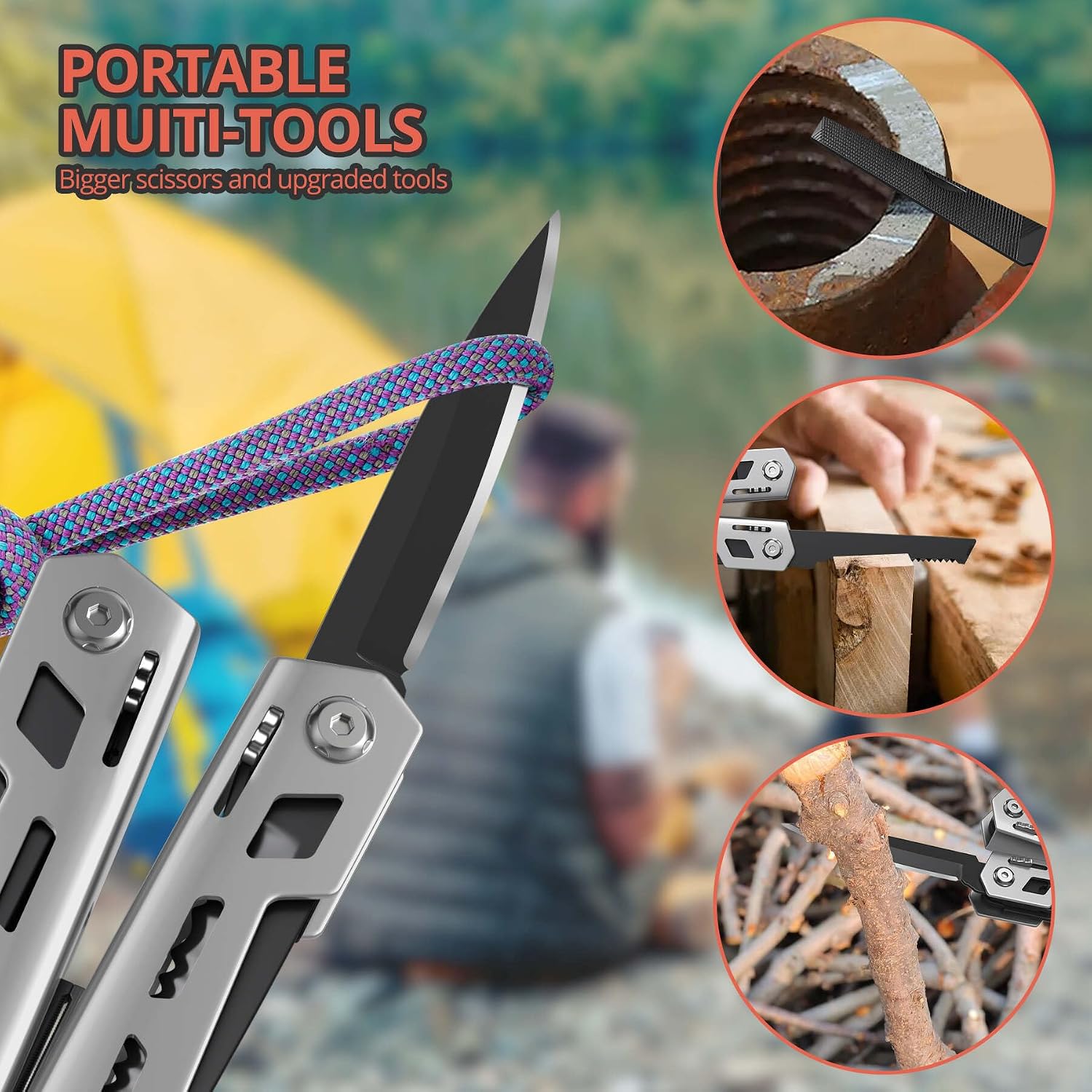 Multitool 17-in-1 Stainless Steel Multi Tool with Pocket Knife Needle Nose Pliers Bottle Opener Screwdriver