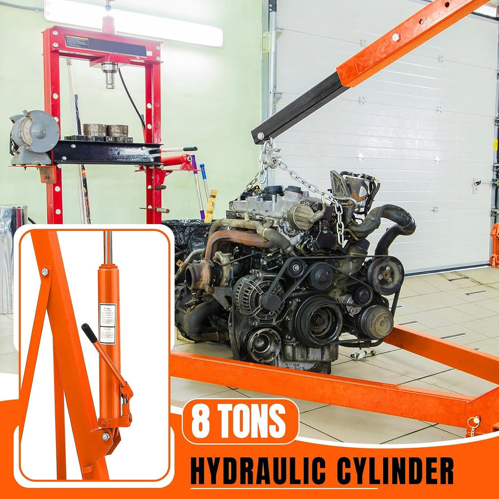 4400LBS Folding Engine Hoist, Heavy Duty Cherry Picker Engine Lift
