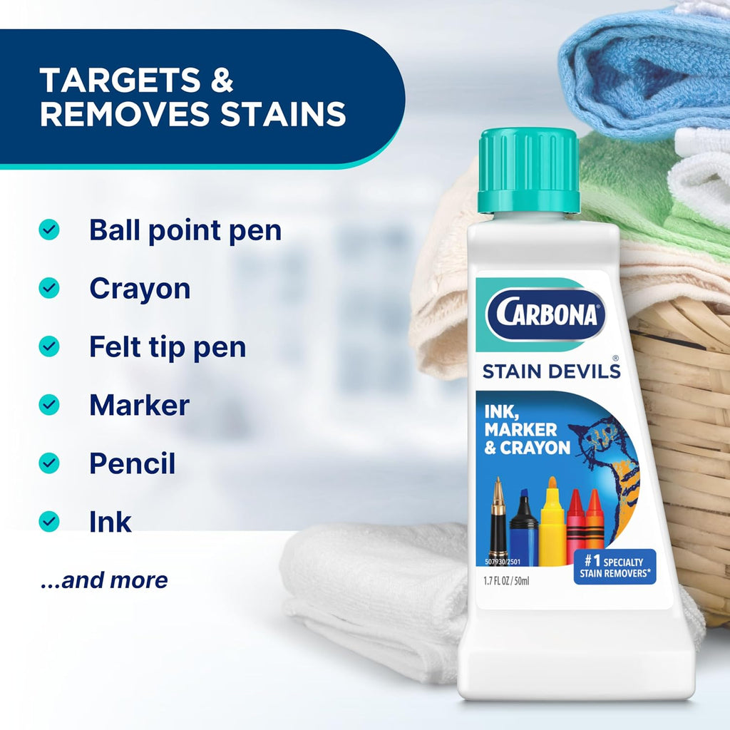 Stain Devils #3 | Ink, Marker & Crayon | Professional Strength Laundry Stain Remover | Multi-Fabric Cleaner | Safe On