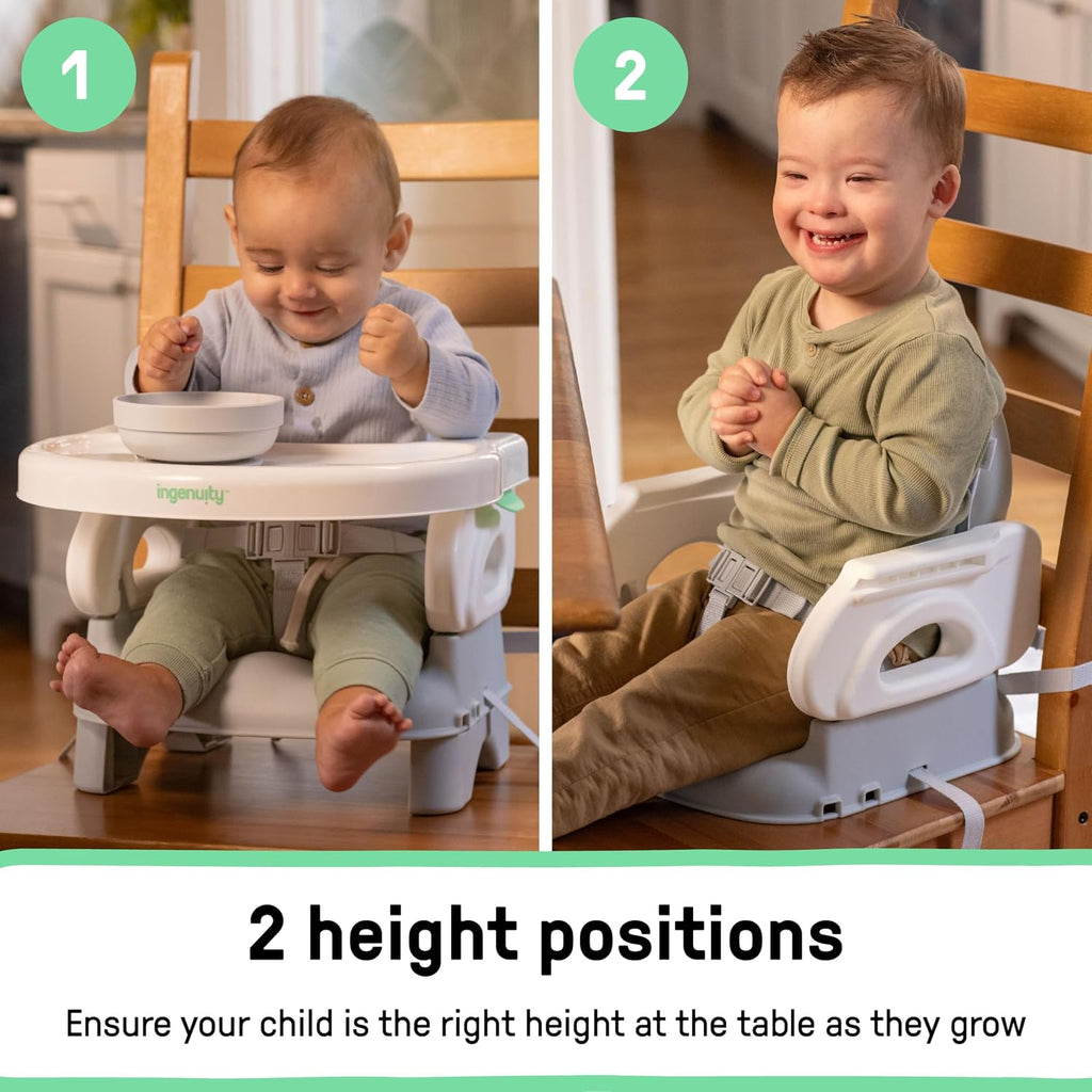 Deluxe Comfort Booster Seat for Kitchen Chair, Compact Fold, Portable, Lightweight, Toddler Booster Seat for Dining