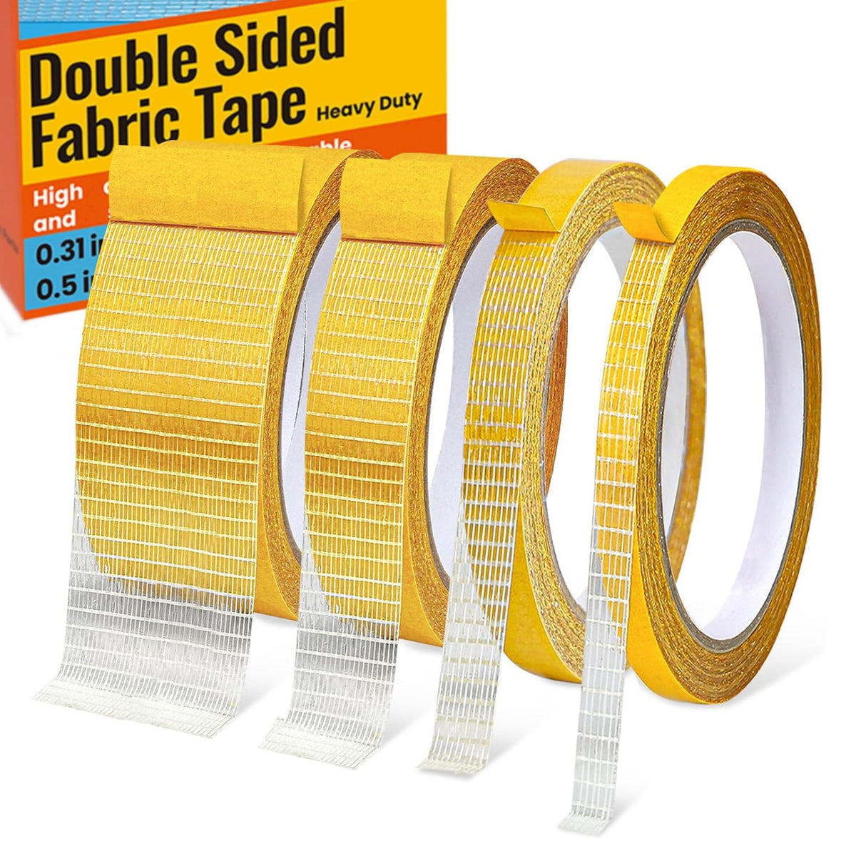 Double Sided Tape Heavy Duty, Mesh Fabric Tape, High Adhesive Carpet Tape