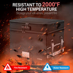 File Box with Lock, Fireproof Document Box with Wheels