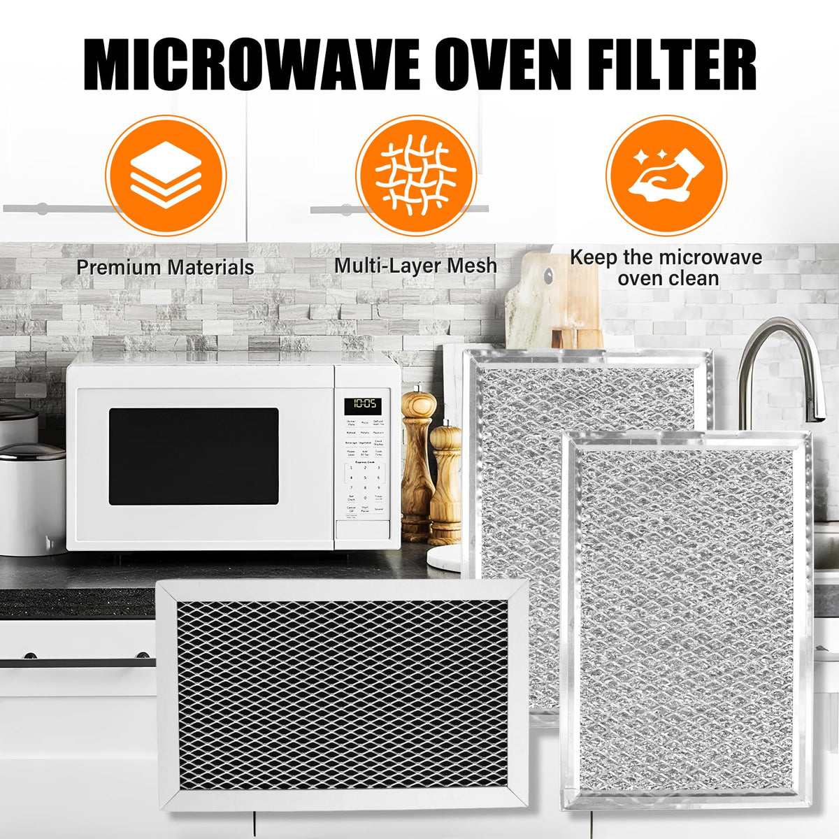 3Pcs Microwave Filter Set Compatible with Microwave JVM6175EK6ES