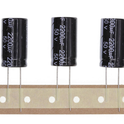 10 Pieces 50V 2200UF Plug-in Aluminum Electrolytic Capacitor 50 Volt 2200 UF