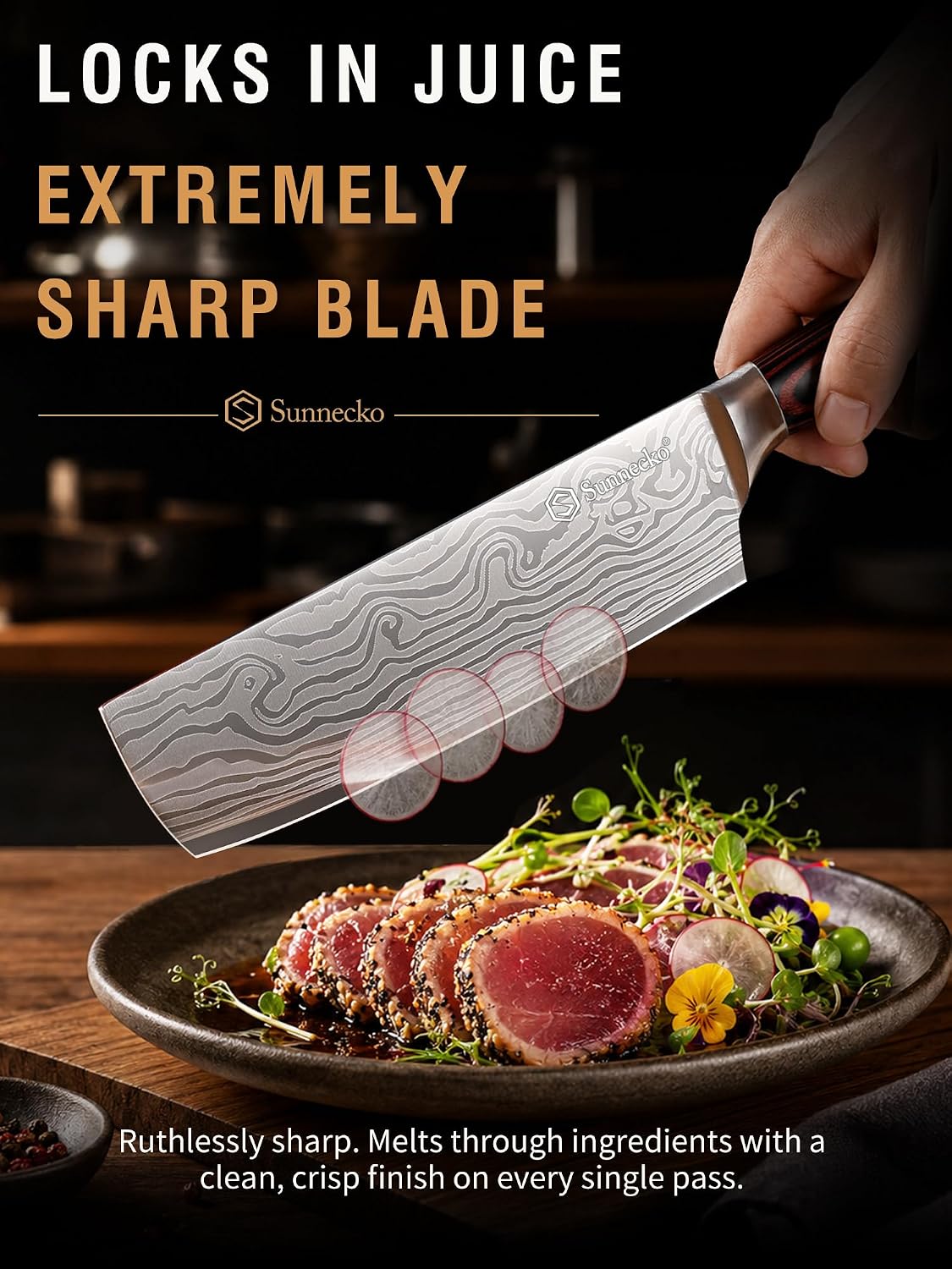 Nakiri Knife - 7" Chef Knife for Meat Cleaver Vegetable Chopping