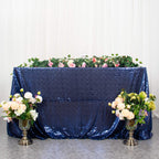 Navy Blue Sequin Tablecloth 60x102-Inch Rectangle Tablecloth Shimmer Birthday Tablecloth Overlay Glitter Tabblecloth