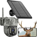 4G LTE Cellular Trail Camera, 360° Live Streaming, 2.5K SIM Card Included | Solar Game Camera Auto Tracking Security